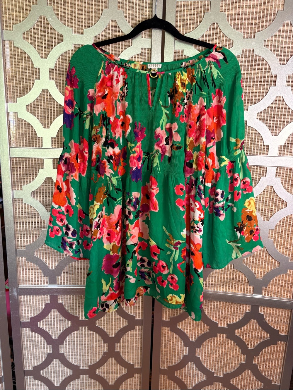 Spense Green Woman’s Floral Blouse